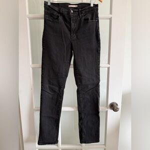 Levi’s 724 High Rise Straight Jeans Size 30 Black Stretch Slim Straight